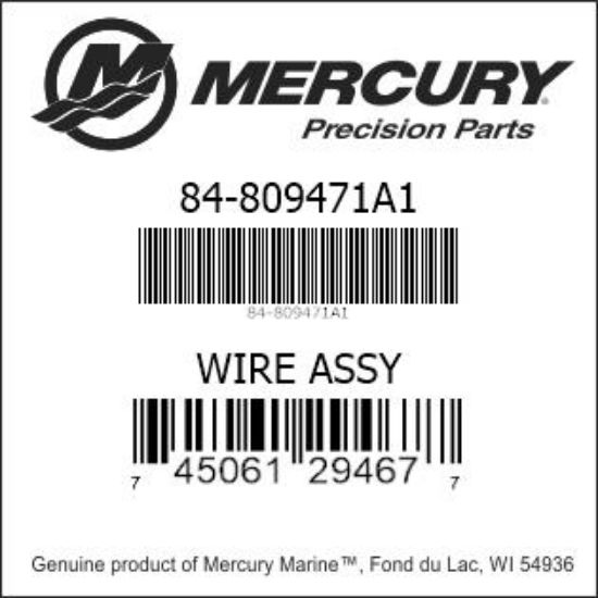 Bar codes for Mercury Marine part number 84-809471A1