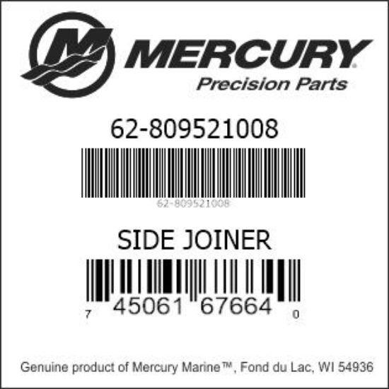 Bar codes for Mercury Marine part number 62-809521008