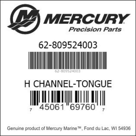 Bar codes for Mercury Marine part number 62-809524003