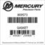 Mercury Marine part number 809573 GASKET Bar codes for Mercury Marine part number 809573