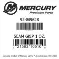 Bar codes for Mercury Marine part number 92-809628