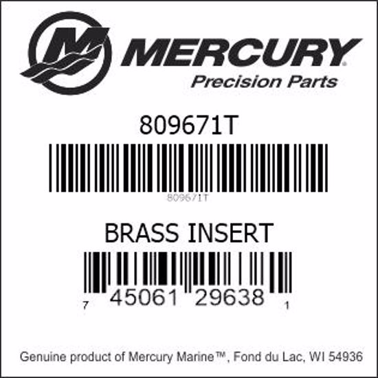 Bar codes for Mercury Marine part number 809671T