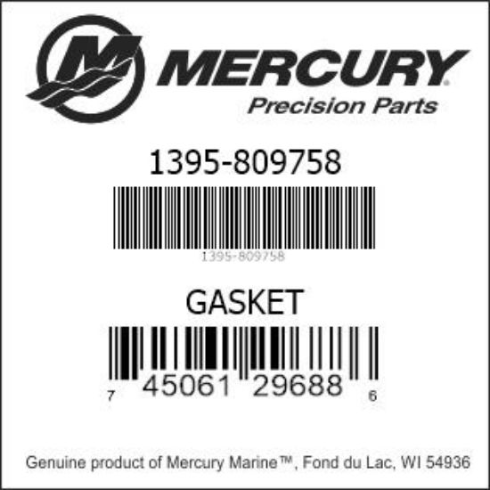 Bar codes for Mercury Marine part number 1395-809758