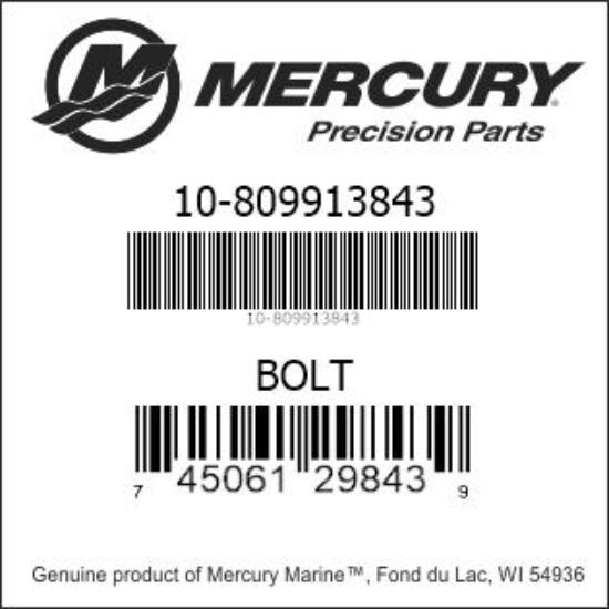 Bar codes for Mercury Marine part number 10-809913843