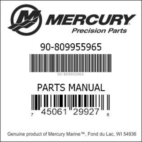 Bar codes for Mercury Marine part number 90-809955965