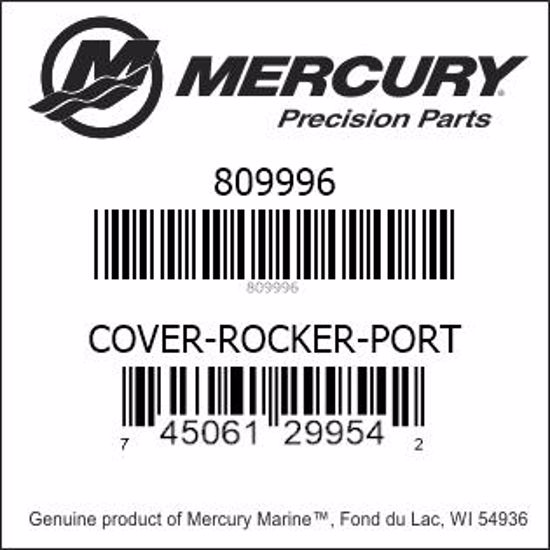 Bar codes for Mercury Marine part number 809996