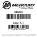 Bar codes for Mercury Marine part number 810828