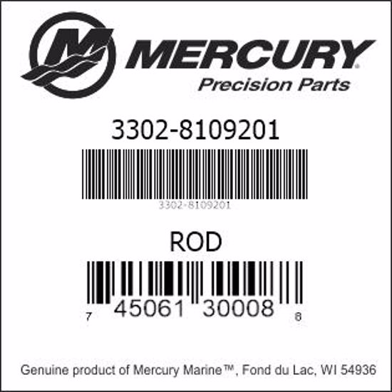 Bar codes for Mercury Marine part number 3302-8109201
