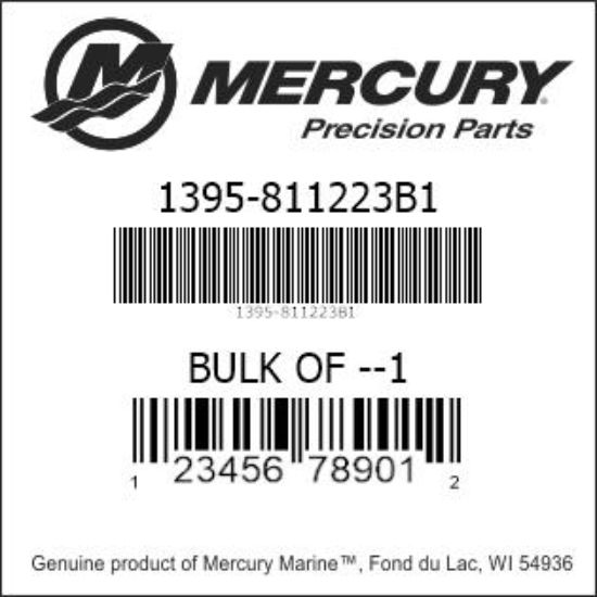 Bar codes for Mercury Marine part number 1395-811223B1