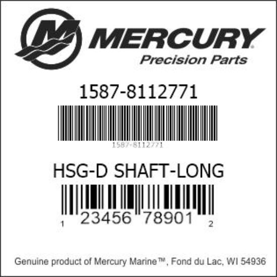 Bar codes for Mercury Marine part number 1587-8112771