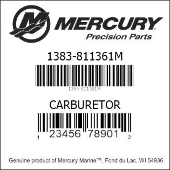 Bar codes for Mercury Marine part number 1383-811361M