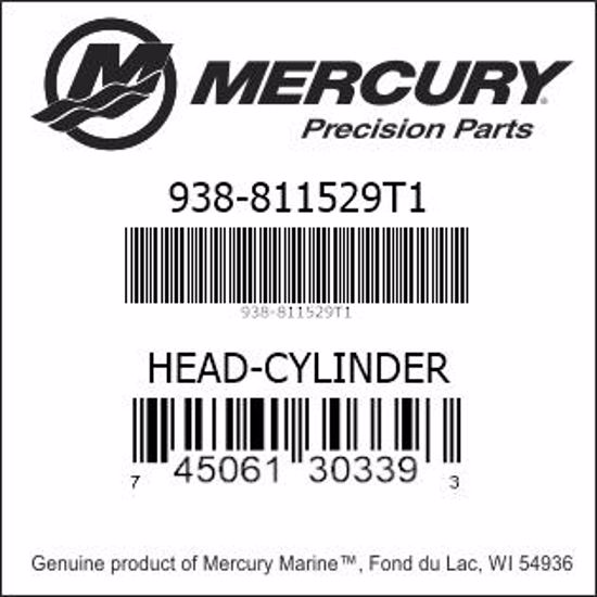Bar codes for Mercury Marine part number 938-811529T1