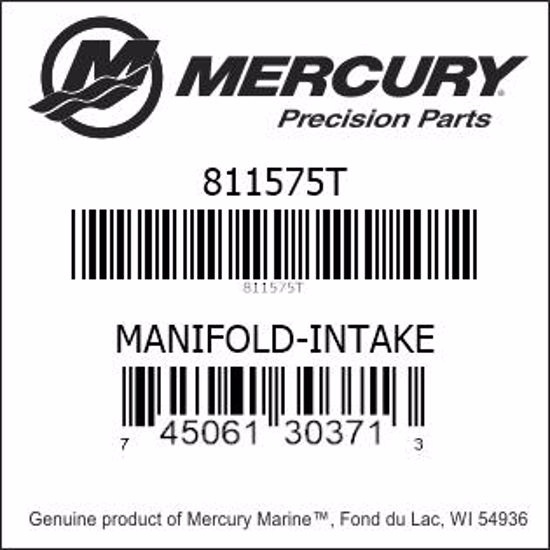 Bar codes for Mercury Marine part number 811575T