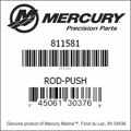 Bar codes for Mercury Marine part number 811581