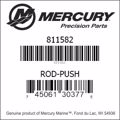 Bar codes for Mercury Marine part number 811582