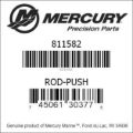 Bar codes for Mercury Marine part number 811582