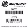 Bar codes for Mercury Marine part number 811583