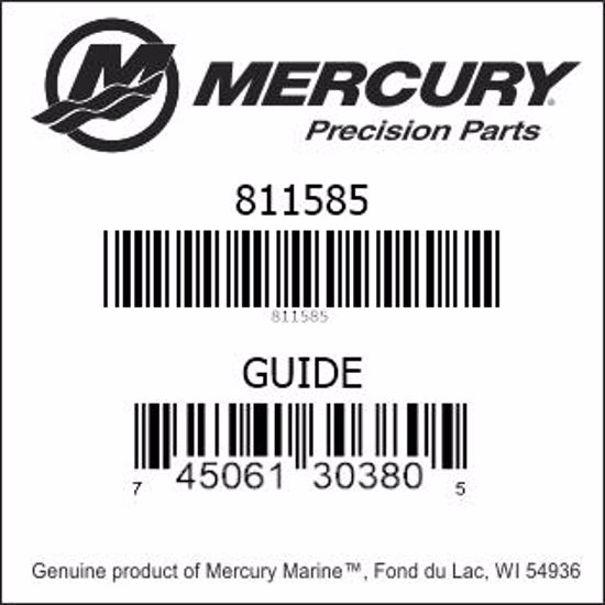 Bar codes for Mercury Marine part number 811585