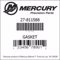 Bar codes for Mercury Marine part number 27-811588