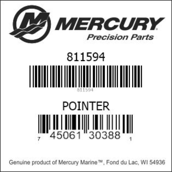Bar codes for Mercury Marine part number 811594