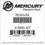 Mercury Marine part number 811612A3 O RING KIT Bar codes for Mercury Marine part number 811612A3