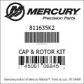 Bar codes for Mercury Marine part number 811635K2