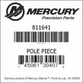 Bar codes for Mercury Marine part number 811641