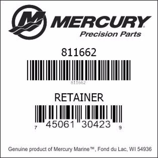 Bar codes for Mercury Marine part number 811662