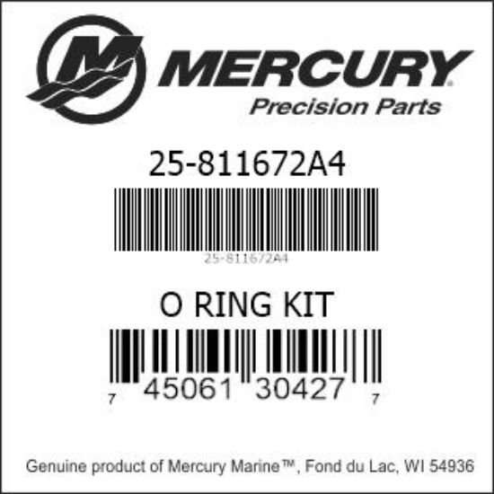 Bar codes for Mercury Marine part number 25-811672A4