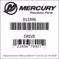 Bar codes for Mercury Marine part number 811896