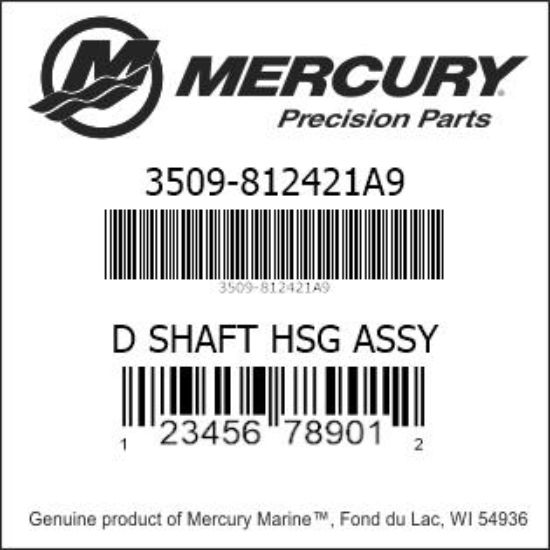 Bar codes for Mercury Marine part number 3509-812421A9