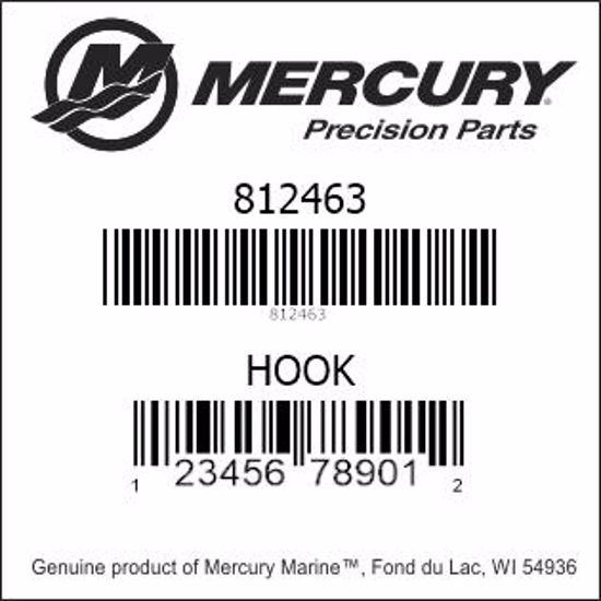 Bar codes for Mercury Marine part number 812463