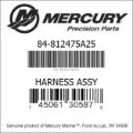 Bar codes for Mercury Marine part number 84-812475A25