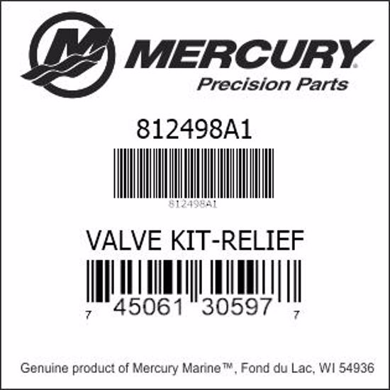 Bar codes for Mercury Marine part number 812498A1