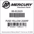 Bar codes for Mercury Marine part number 88-812619
