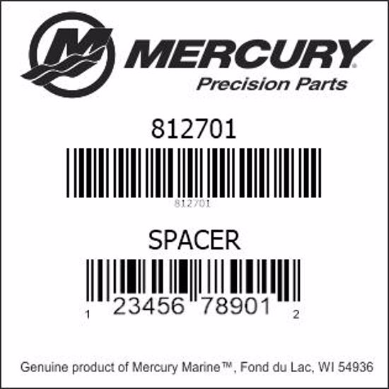 Bar codes for Mercury Marine part number 812701