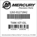 Bar codes for Mercury Marine part number 1263-812718A2