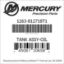 Mercury Marine part number 1263-812718T1 TANK ASSY-OIL Bar codes for Mercury Marine part number 1263-812718T1