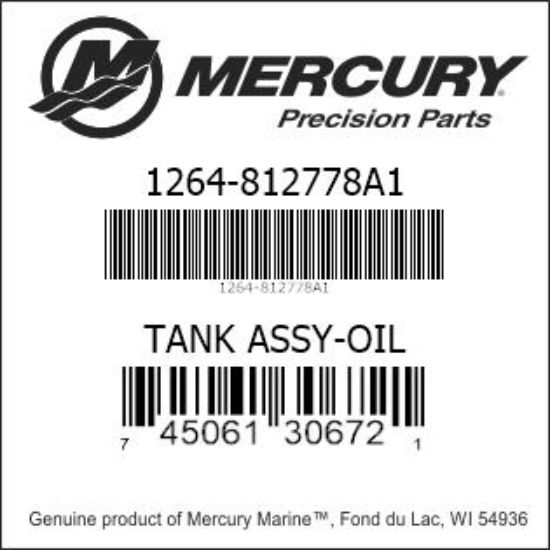 Bar codes for Mercury Marine part number 1264-812778A1