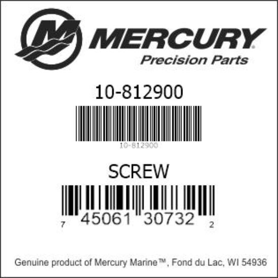 Bar codes for Mercury Marine part number 10-812900