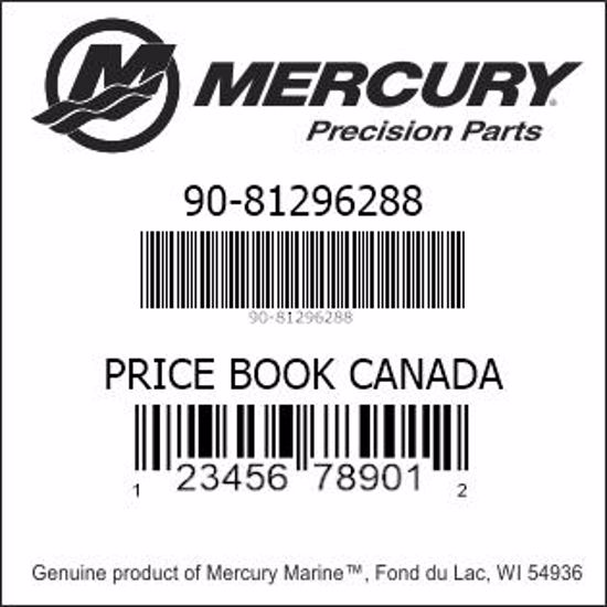 Bar codes for Mercury Marine part number 90-81296288