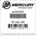 Bar codes for Mercury Marine part number 813043R97