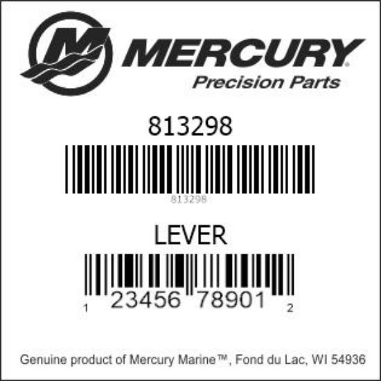 Bar codes for Mercury Marine part number 813298