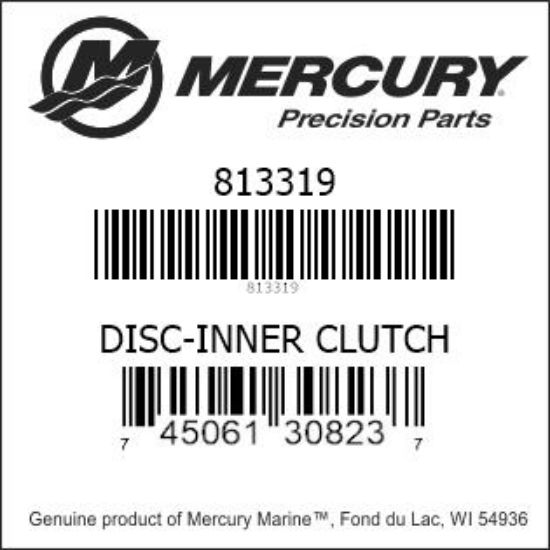 Bar codes for Mercury Marine part number 813319