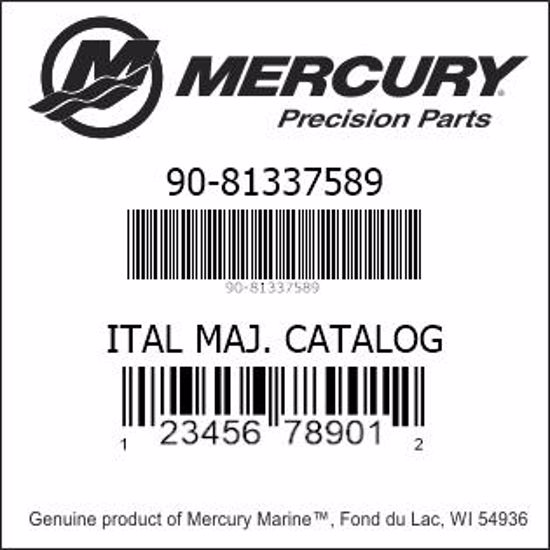 Bar codes for Mercury Marine part number 90-81337589