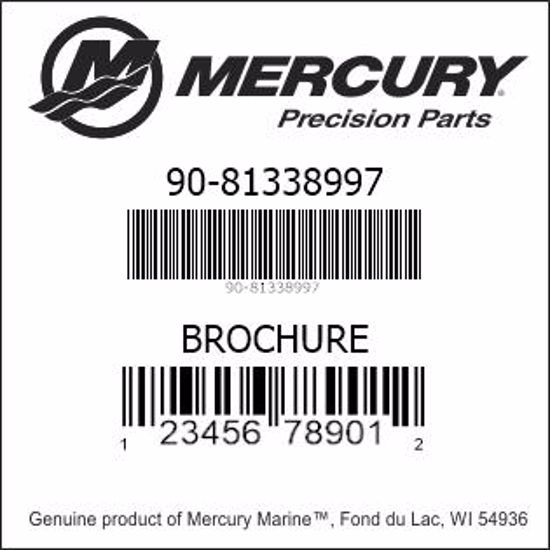 Bar codes for Mercury Marine part number 90-81338997