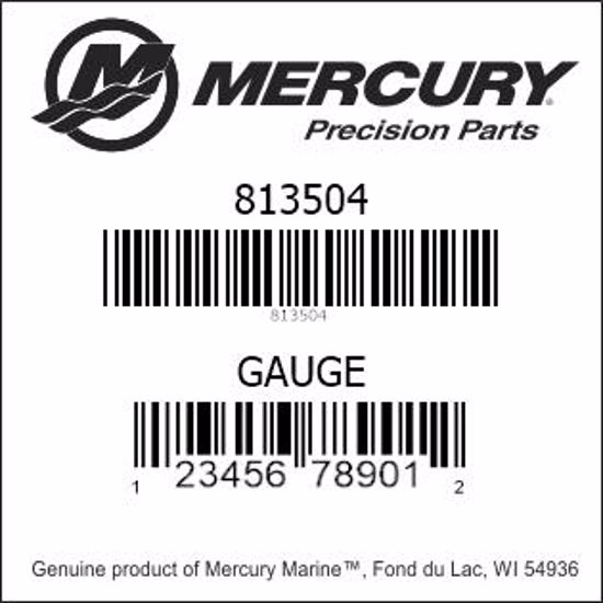 Bar codes for Mercury Marine part number 813504