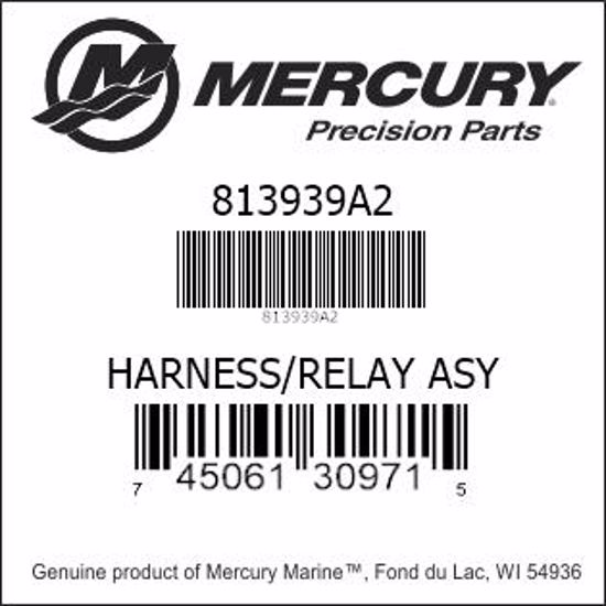 Bar codes for Mercury Marine part number 813939A2
