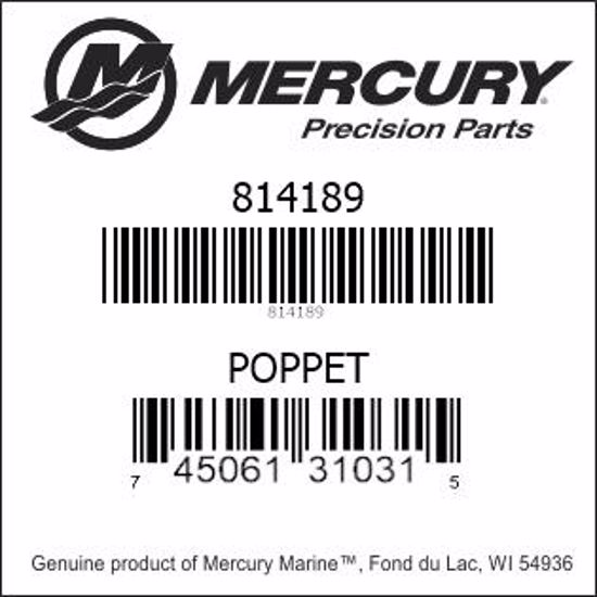 Bar codes for Mercury Marine part number 814189