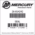Bar codes for Mercury Marine part number 26-814242